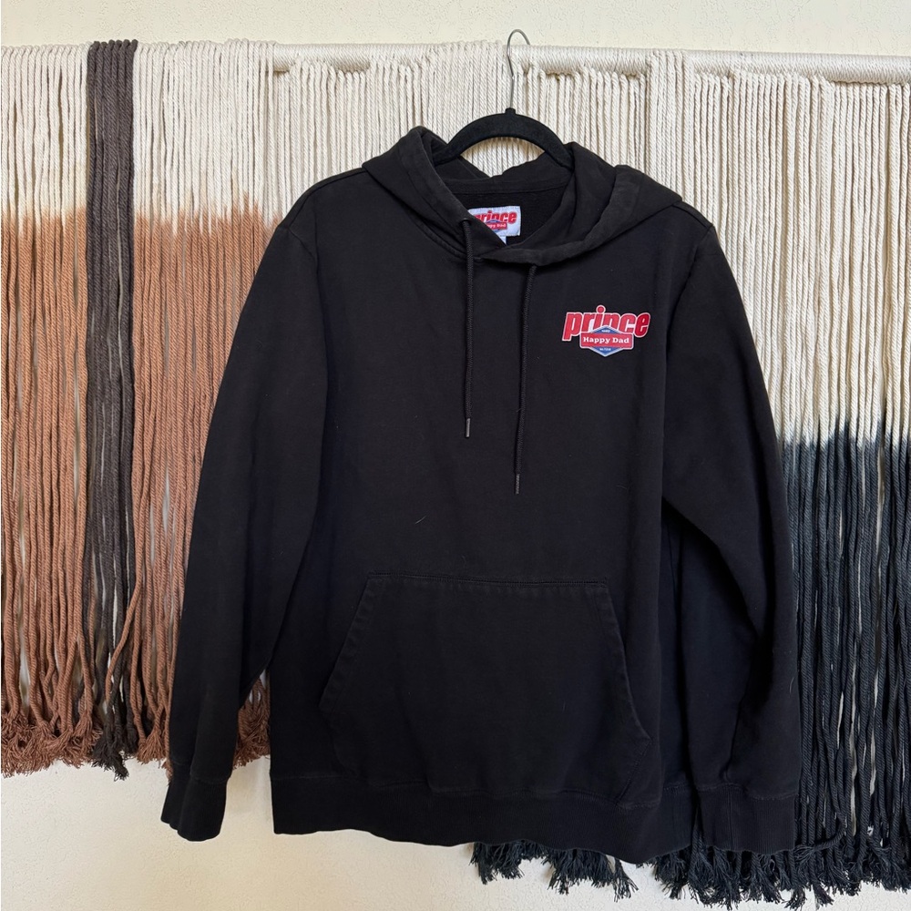 Black Happy Dad X Prince hoodie; perfect condition, only worn a handful of times
